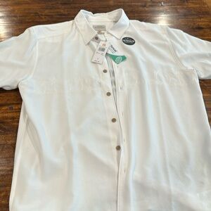 Mens quicksilver Tahiti palms Hawaiian shirt size medium